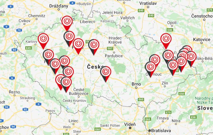 Mapa ČS LPG PRIMAGAS